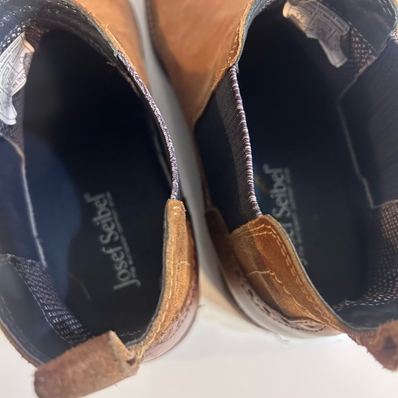 Josef Seibel Men’s Size 47 13.5  Jasper 50 Chelsea Leather Boots Brown Suede EUC